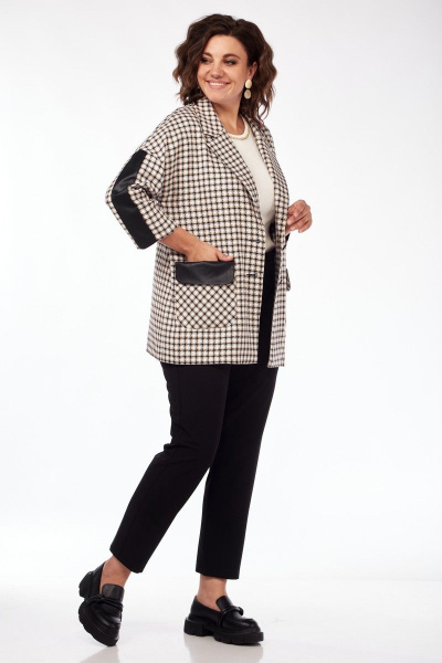 Жакет бежевого цвета с воротником-пиджачным и накладными карманами Matini 4.1481/1 бежевый - фото 9