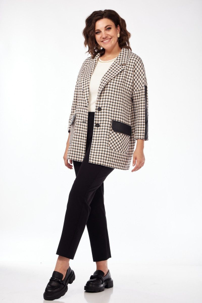 Жакет бежевого цвета с воротником-пиджачным и накладными карманами Matini 4.1481/1 бежевый - фото 8