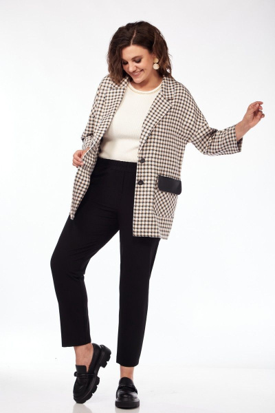 Жакет бежевого цвета с воротником-пиджачным и накладными карманами Matini 4.1481/1 бежевый - фото 7