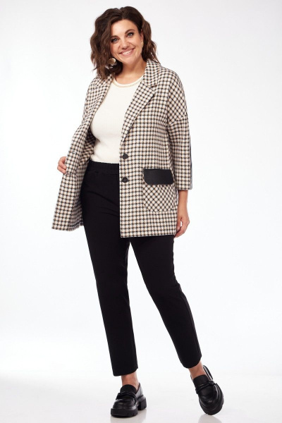 Жакет бежевого цвета с воротником-пиджачным и накладными карманами Matini 4.1481/1 бежевый - фото 6