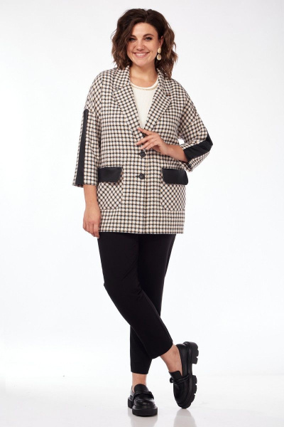 Жакет бежевого цвета с воротником-пиджачным и накладными карманами Matini 4.1481/1 бежевый - фото 4