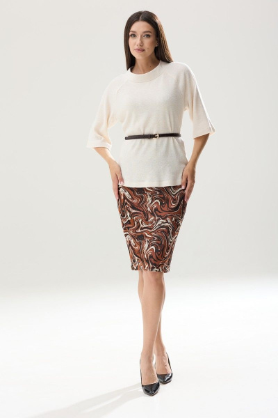 Комплект юбка и блузон из трикотажа для повседневных образов Ларс Стиль 823 - фото 1