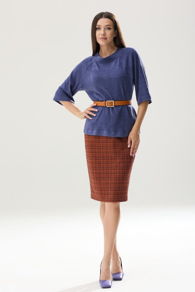 Юбка и блузон из трикотажа в деловом стиле Ларс Стиль 824 - фото 1