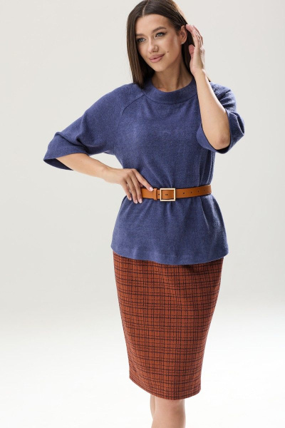 Юбка и блузон из трикотажа в деловом стиле Ларс Стиль 824 - фото 2