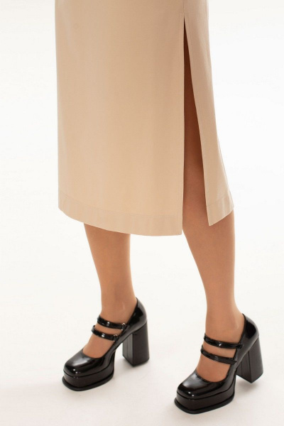 Платье без воротника с нагрудными вытачками Golden Valley 4868 бежевый - фото 6