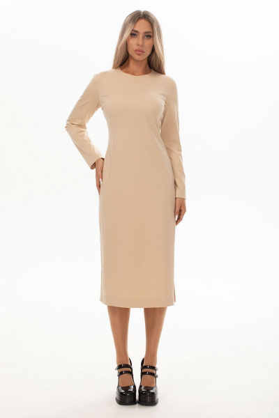Платье без воротника с нагрудными вытачками Golden Valley 4868 бежевый - фото 5