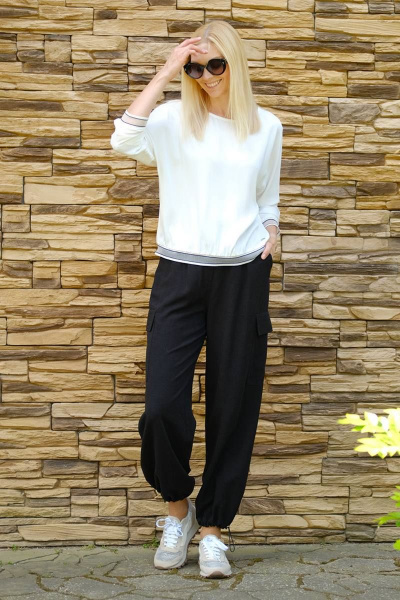 Блуза демисезонная на каждый день белая Achosa 1043 белый - фото 4