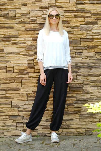 Блуза демисезонная на каждый день белая Achosa 1043 белый - фото 3