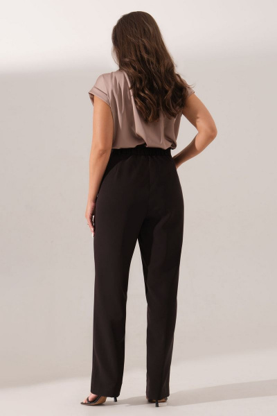 Костюм брюки и жакет из смесовой ткани для офиса Панда 161921w черный - фото 4