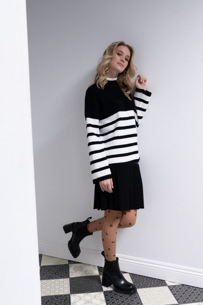 Юбка А-силуэта из трикотажа с накладными карманами Barbara Geratti С8239BG чёрный - фото 6