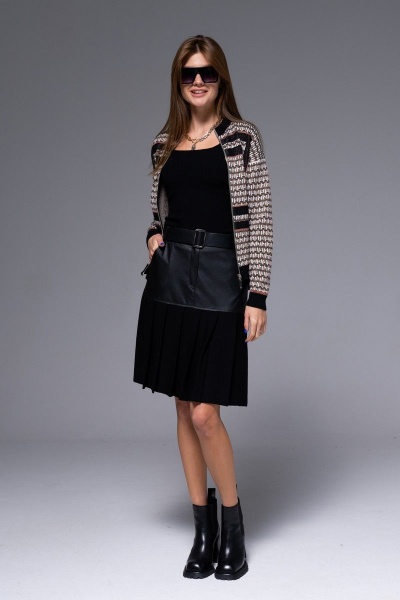 Юбка А-силуэта из трикотажа с накладными карманами Barbara Geratti С8239BG чёрный - фото 3