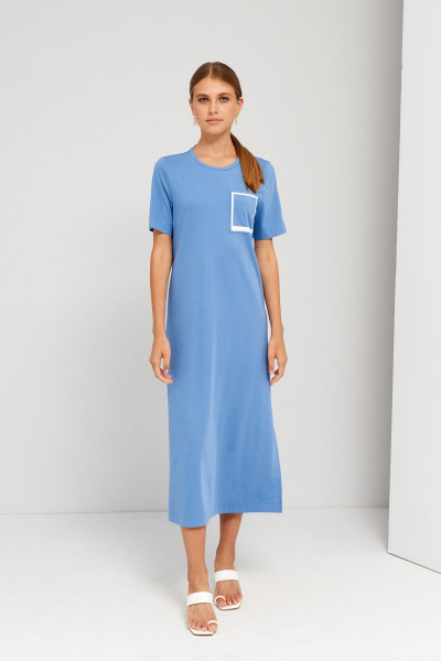 Голубое вискозное платье для повседневных образов BURVIN 9105-81 - фото 1
