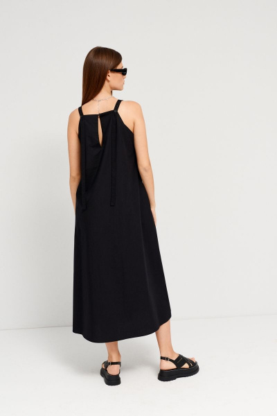 Платье черное из хлопка для ежедневных образов BURVIN 8986-81 - фото 2