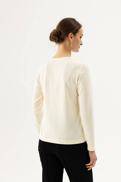 Приталенный бежевый трикотажный джемпер с оригинальной печатью Femme & Devur 30776 1.2F(170) - фото 4