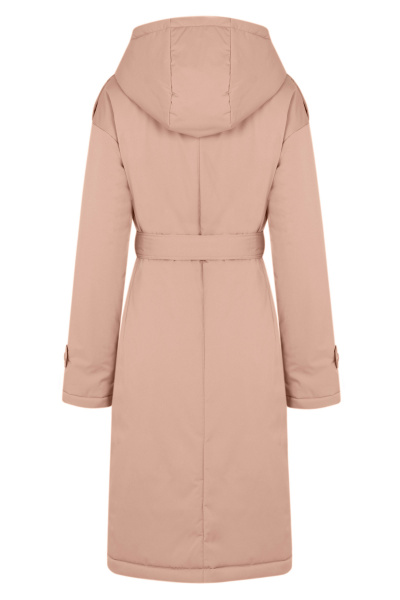 Пальто розовое из текстиля на демисезон Elema 5-12467-1-164 дымчатая_роза - фото 3