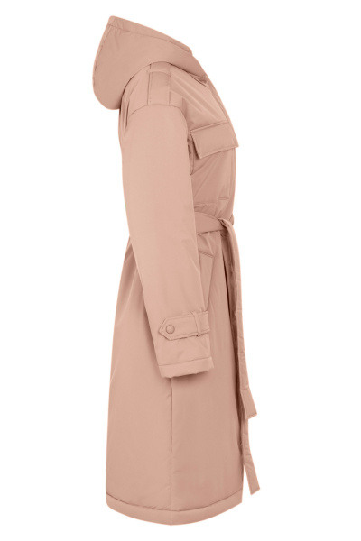 Пальто демисезонное текстиль на каждый день розовый стиль Elema 5-12467-1-170 дымчатая_роза - фото 2