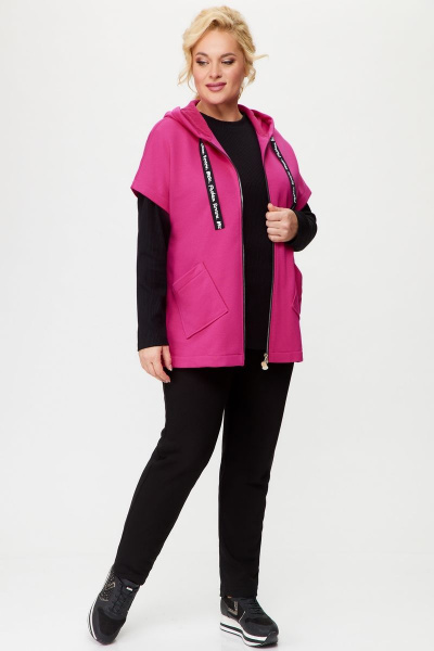 Брюки, джемпер, жилет Svetlana-Style 1898 черный+фуксия - фото 3