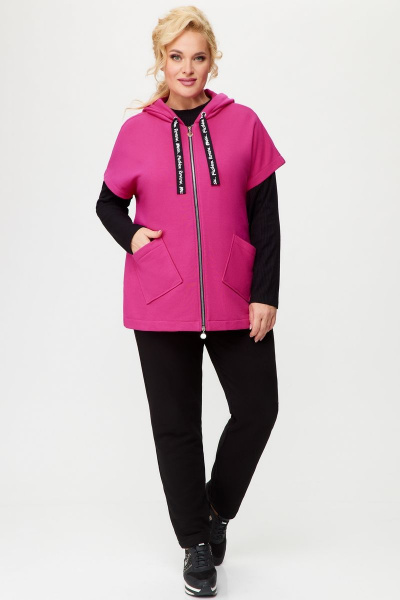 Брюки, джемпер, жилет Svetlana-Style 1898 черный+фуксия - фото 1