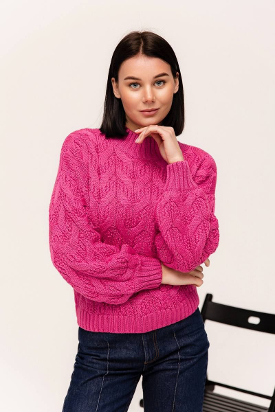 Платье из шерстяного полотна с длинными рукавами для повседневной носки Romgil 913ШТЗ рубиновый - фото 5