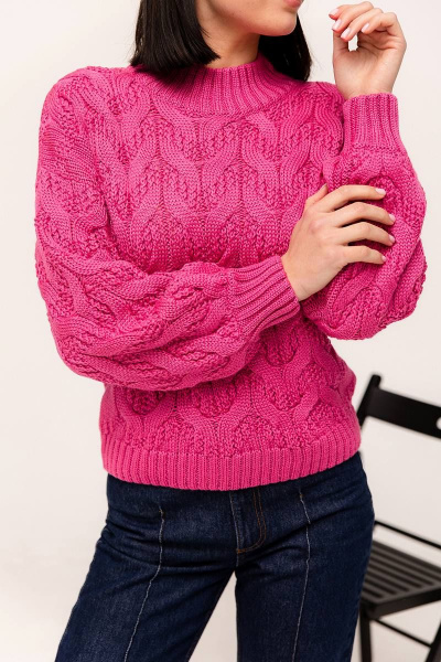 Платье из шерстяного полотна с длинными рукавами для повседневной носки Romgil 913ШТЗ рубиновый - фото 4