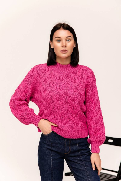 Платье из шерстяного полотна с длинными рукавами для повседневной носки Romgil 913ШТЗ рубиновый - фото 1