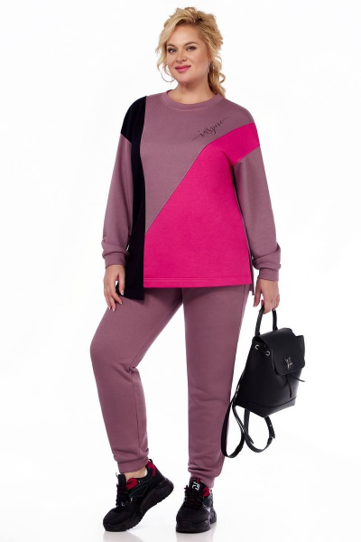 Юбка солнце из текстиля с пышной разводкой и поясом LaKona 11553 дымчато-розовый - фото 2