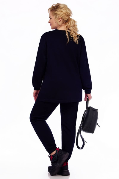 Брюки и джемпер в спортивном стиле из трикотажа с контрастными вставками LaKona 11553 синий - фото 3