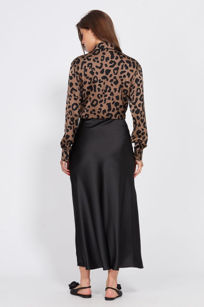 Миди юбка из атласа с косым кроем и потайной застежкой EOLA 2455 черный - фото 2