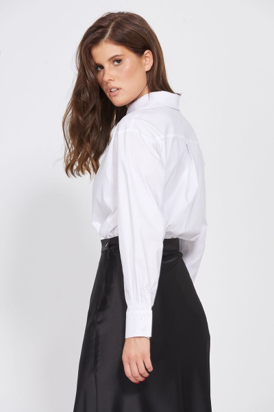 Миди юбка из атласа с косым кроем и потайной застежкой EOLA 2455 черный - фото 8