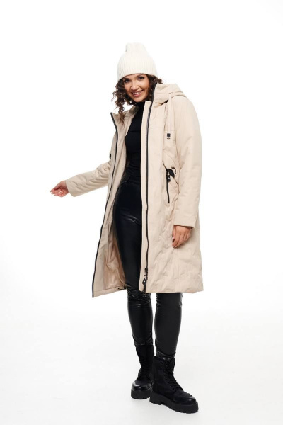 Пальто Beautiful&Free 6099 бежевый - фото 5