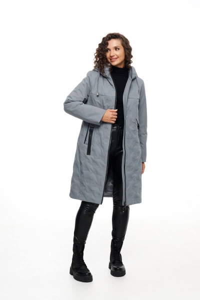 Пальто Beautiful&Free 6099 серый - фото 4