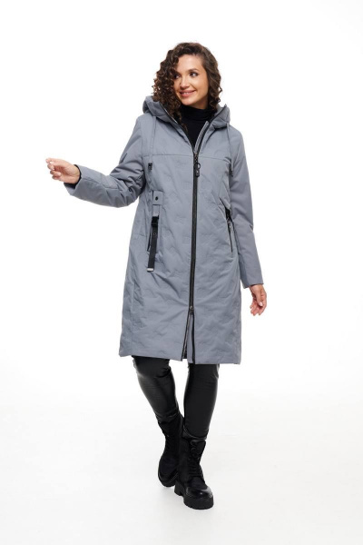 Пальто Beautiful&Free 6099 серый - фото 3