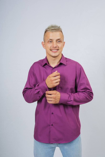 Рубашка Nadex 01-070913/204-23.182-188 сливовый - фото 2