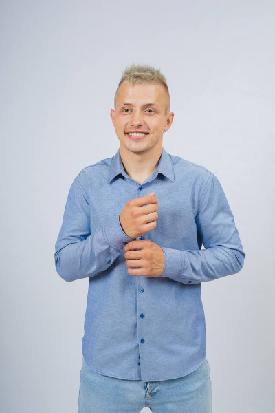 Рубашка Nadex 01-061811/203-23.182-188 деним_оксфорд - фото 3