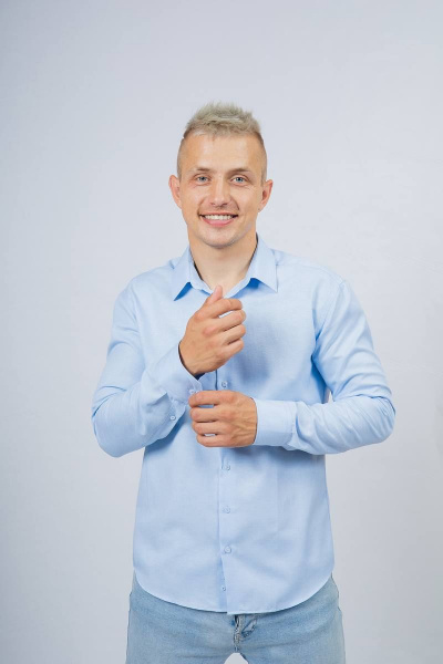 Рубашка Nadex 01-061811/203-23.182-188 голубой_оксфорд - фото 4