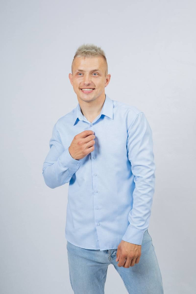 Рубашка Nadex 01-061811/203-23.182-188 голубой_оксфорд - фото 3