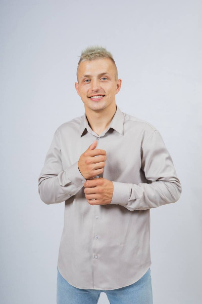 Рубашка Nadex 01-048612/203-23.182-188 темно-бежевый - фото 3