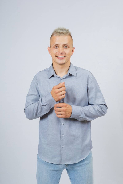 Рубашка Nadex 01-048612/203-23.182-188 серый_оксфорд - фото 2