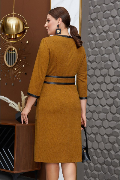 Платье из трикотажа с поясом и накладными карманами Lissana 4790 - фото 6