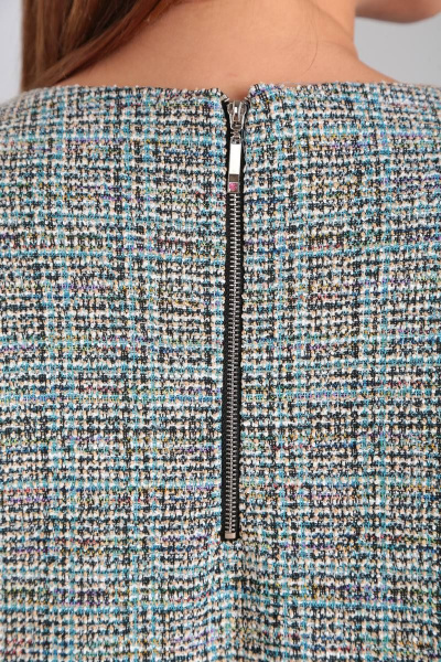 Платье свободного силуэта с экокожей и молнией спинке TVIN 8293 - фото 8