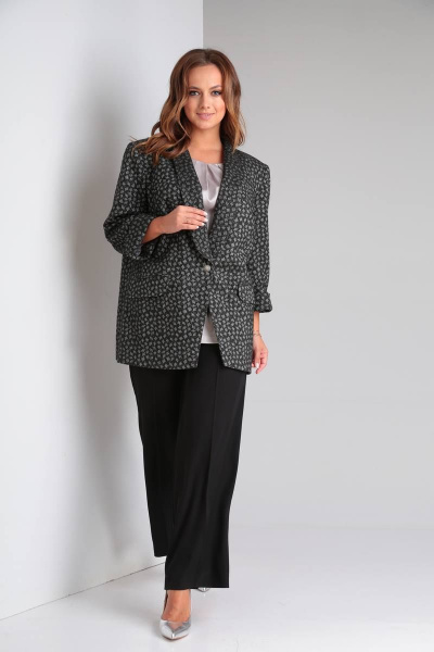 Женский деловой комплект жакет брюки и топ из текстиля TVIN 7655 - фото 3