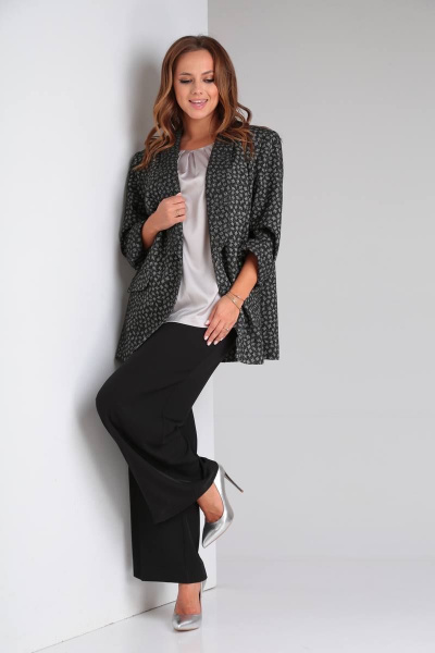 Женский деловой комплект жакет брюки и топ из текстиля TVIN 7655 - фото 4