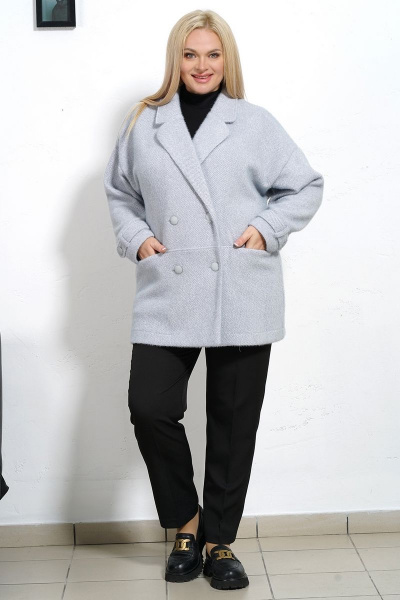 Двубортный оверсайз жакет без подкладки из пальтовой ткани Медея и К 2216 - фото 8