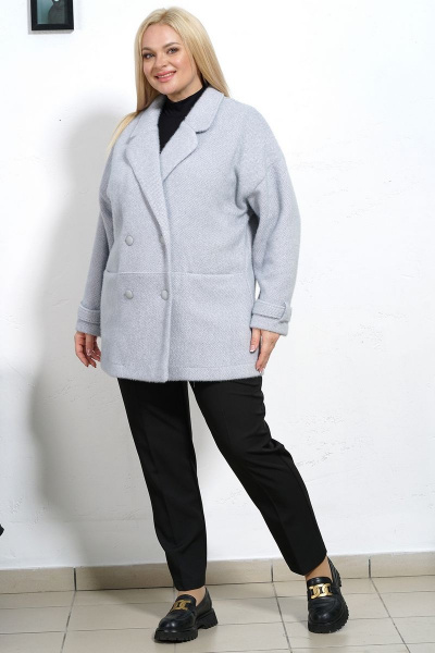 Двубортный оверсайз жакет без подкладки из пальтовой ткани Медея и К 2216 - фото 6