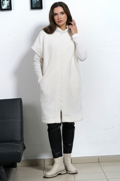 Прямой стильный жилет из пальтовой ткани в классическом стиле Медея и К 2228 - фото 11