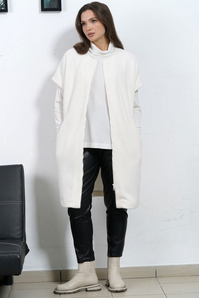 Прямой стильный жилет из пальтовой ткани в классическом стиле Медея и К 2228 - фото 6