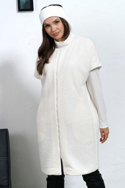 Прямой стильный жилет из пальтовой ткани в классическом стиле Медея и К 2228 - фото 4