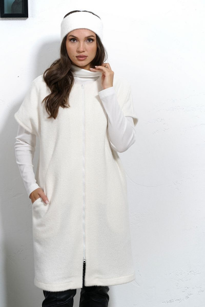 Прямой стильный жилет из пальтовой ткани в классическом стиле Медея и К 2228 - фото 3