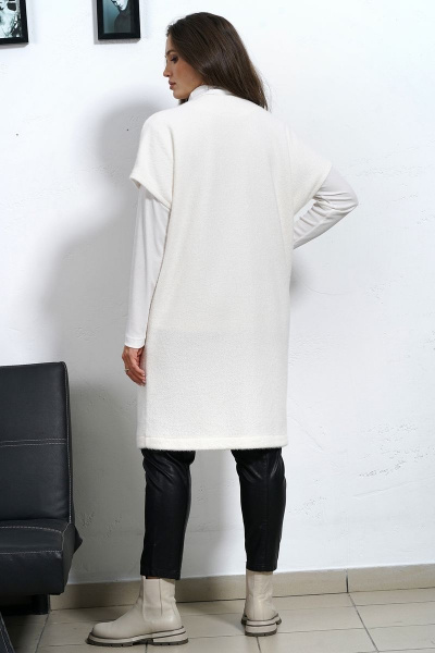 Прямой стильный жилет из пальтовой ткани в классическом стиле Медея и К 2228 - фото 2