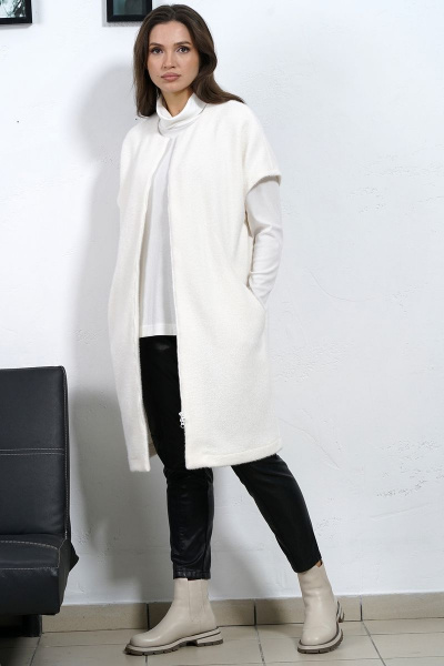 Прямой стильный жилет из пальтовой ткани в классическом стиле Медея и К 2228 - фото 1